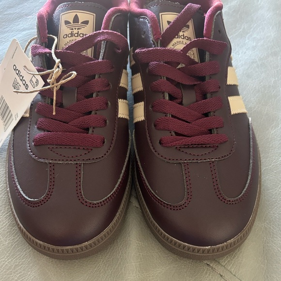 Adidas Samba Burgundy and Beige Samba Sneakers - Picture 6 of 6